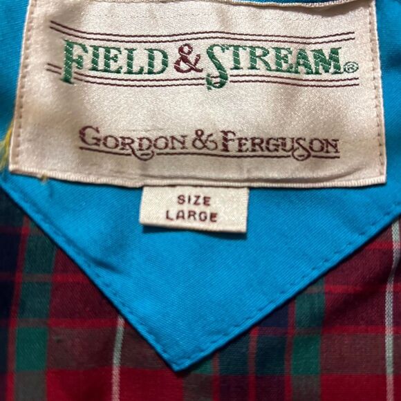 VTG Field & Stream Gordon Ferguson Turquoise‎ Jacket w/Plaid Lining Men's: Large - Picture 4 of 5